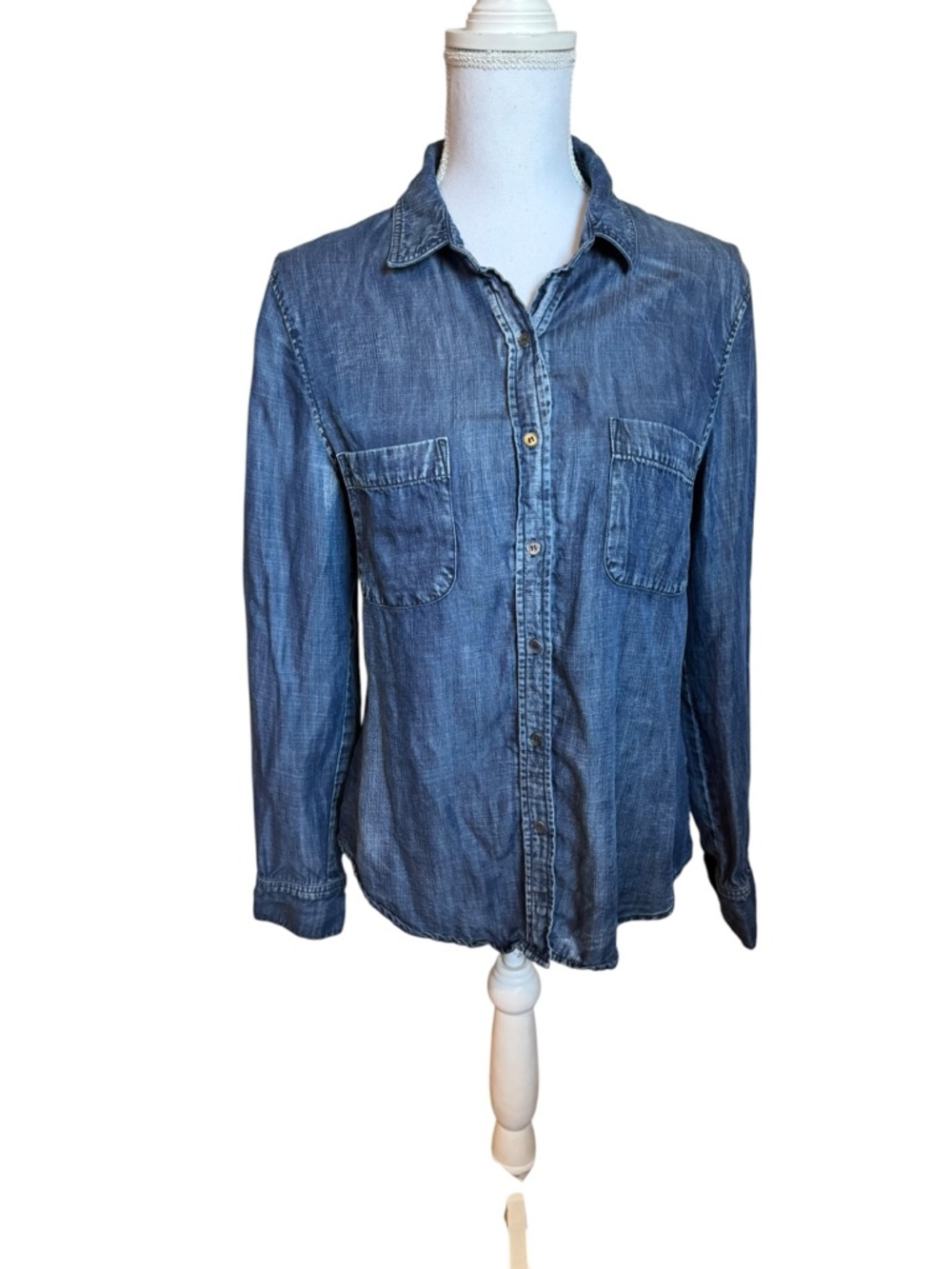 Peruvian‎ Connection Chambray Button Down Shirt Medium